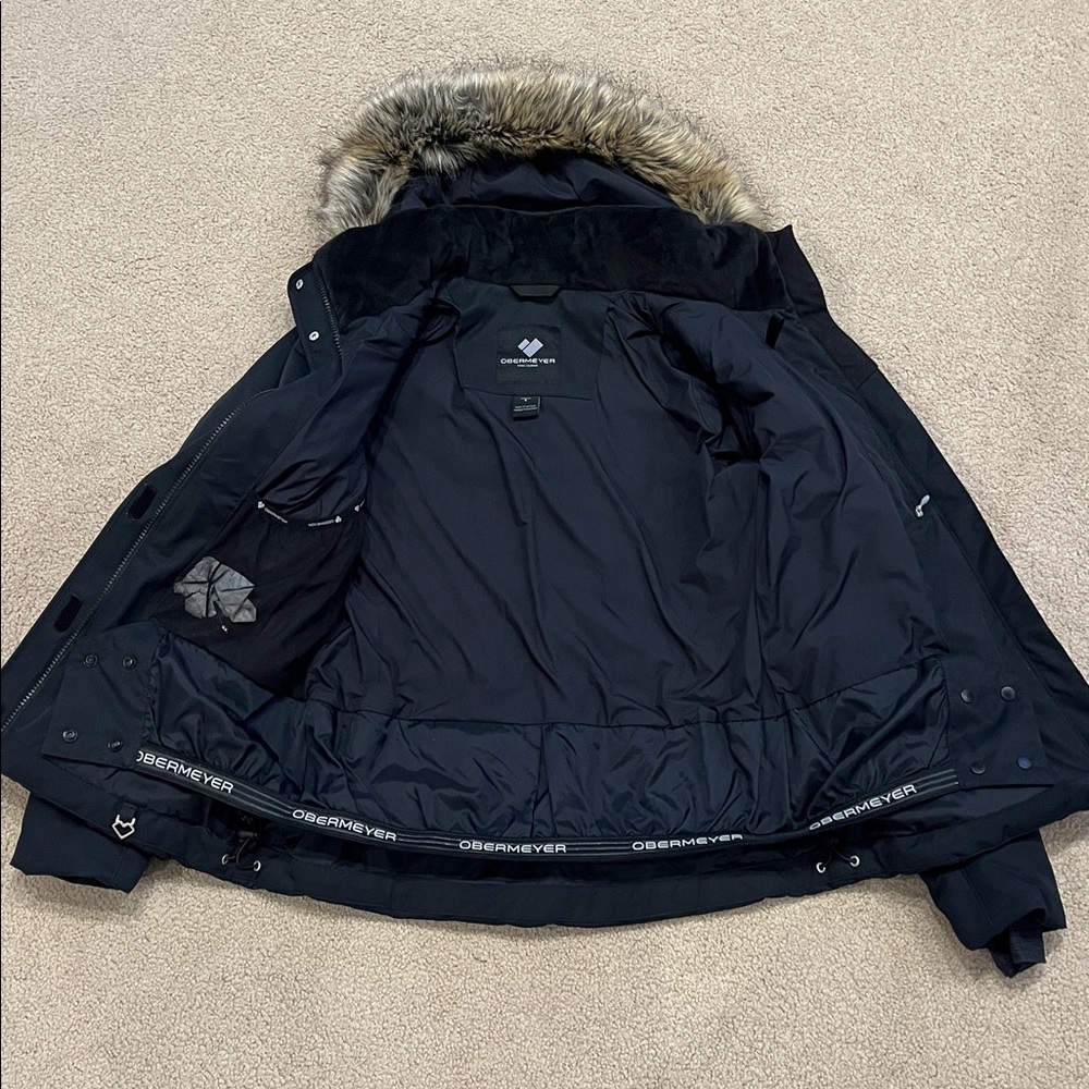 Obermeyer Black Ski Jacket with Faux Fur Hood size 4 - Picture 4 of 5